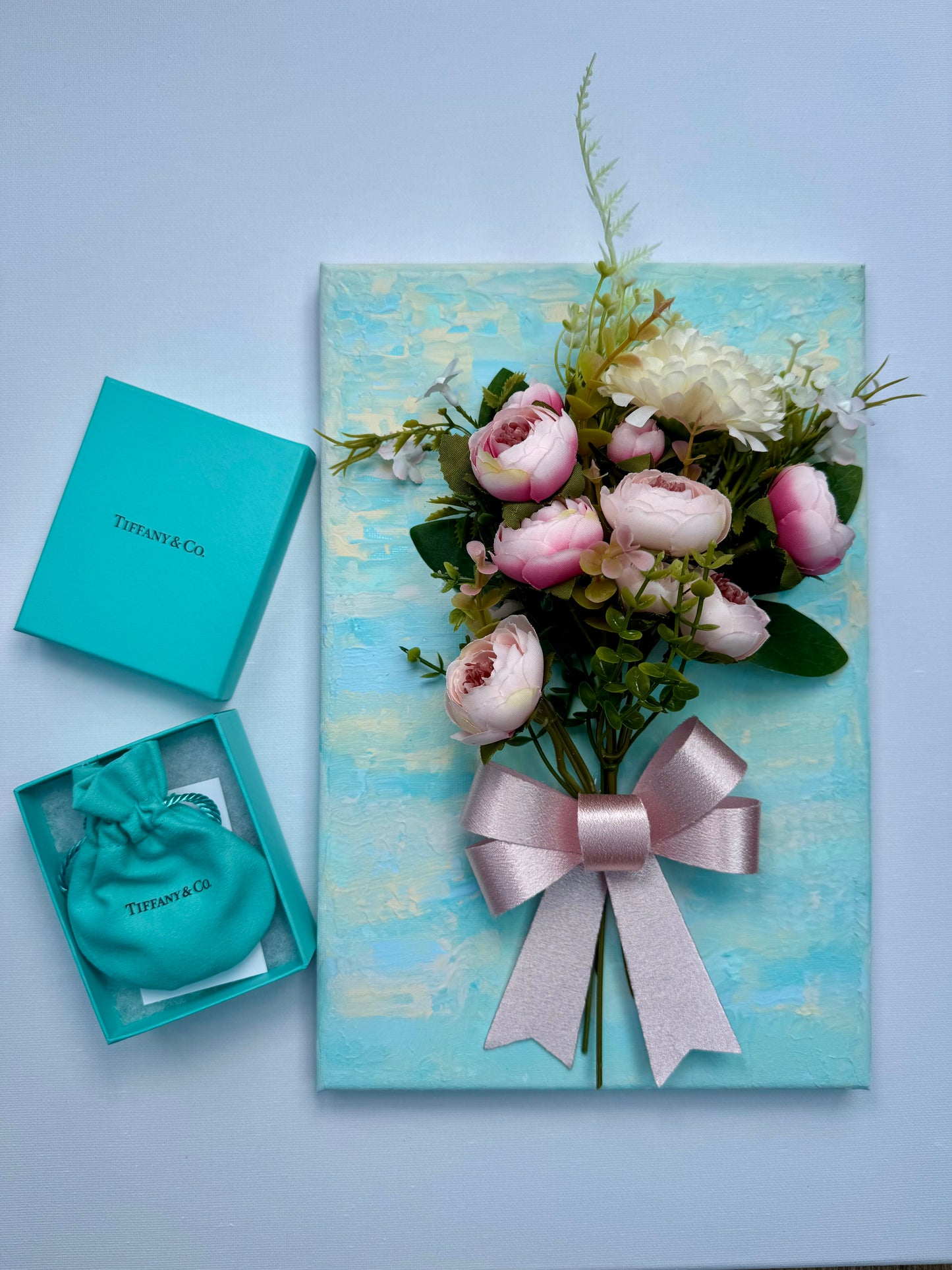 Hand painted 3D flower wall art