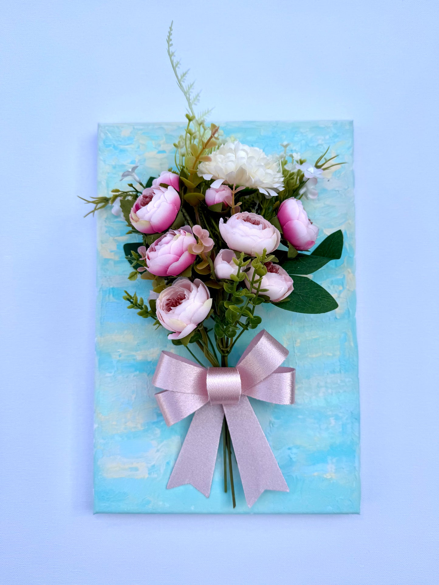 Hand painted 3D flower wall art